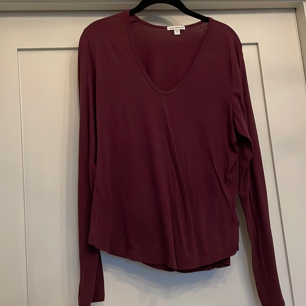 James Perse slub v neck long sleeved tshirt